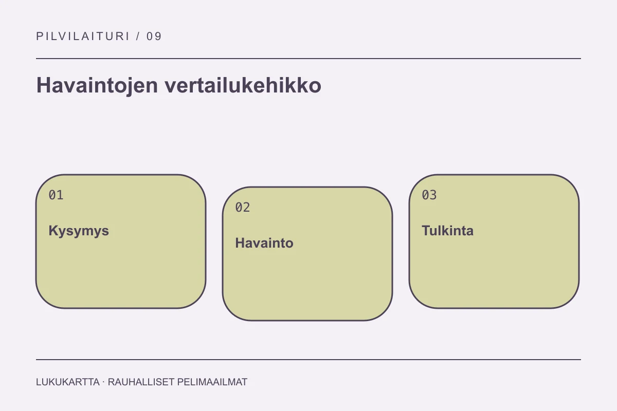 Havaintojen vertailukehikko: Kysymys, Havainto, Tulkinta